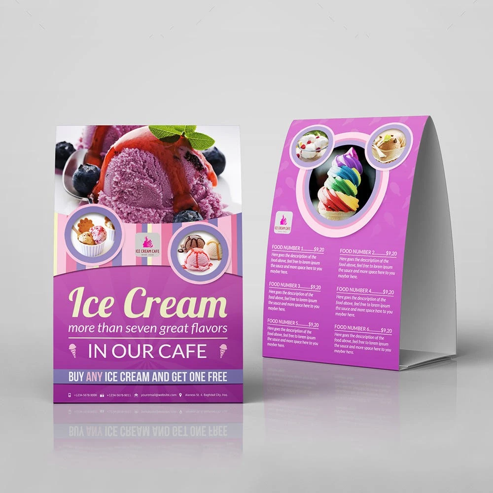 Custom Ice Cream Shop Menus factory
